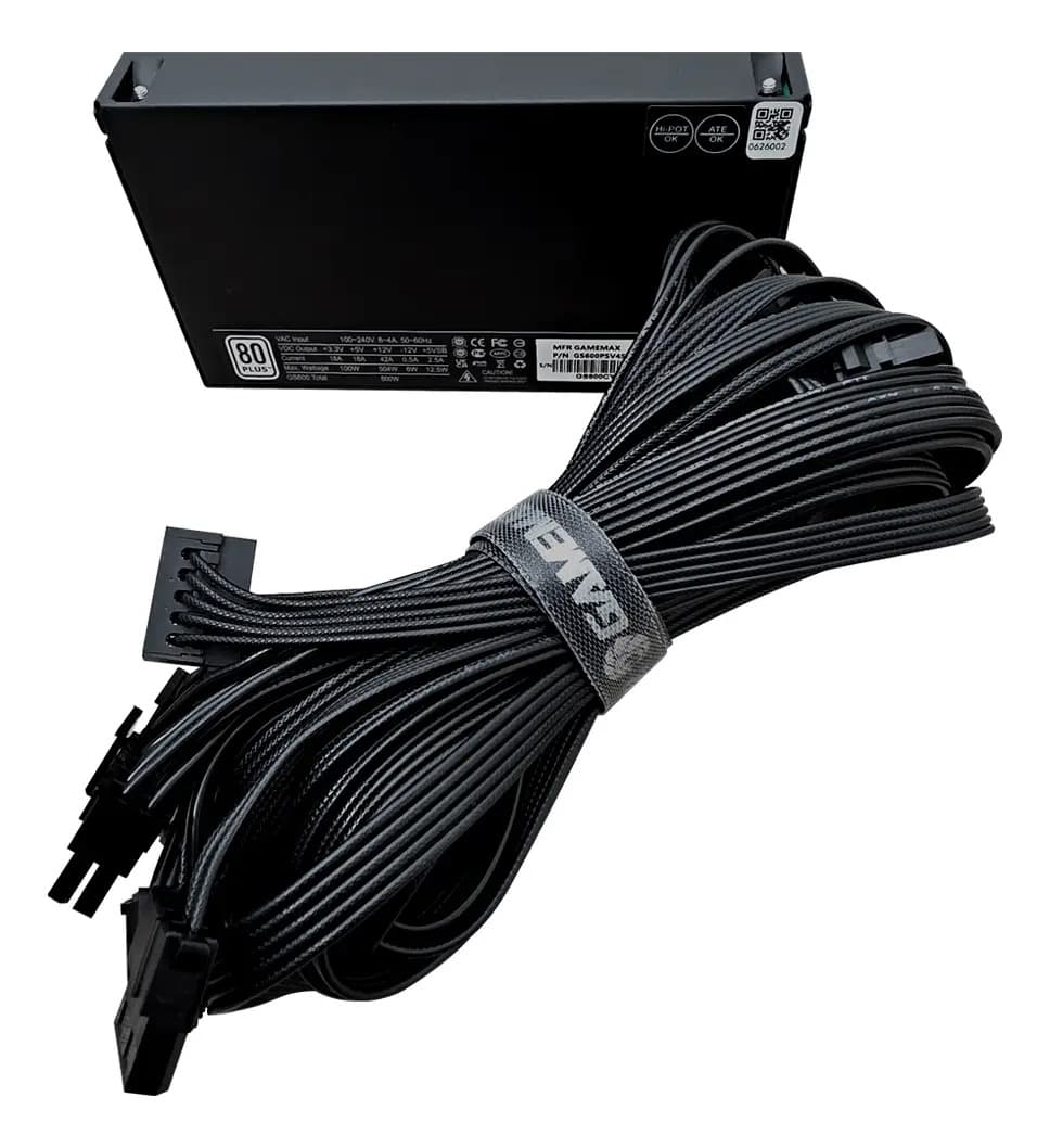 Fonte De Alimentacao 600w Gs600 80 Plus White Gamemax Cor Preto — imagem 5