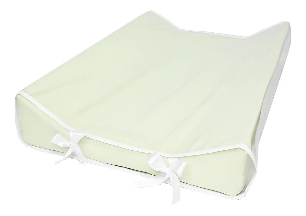Trocador Americano De Comoda Para Bebê Cor Verde/Branco Liso