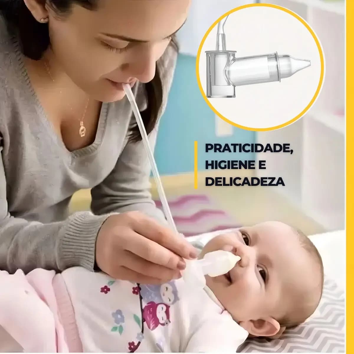 Aspirador Nasal Manual Buba Incolor Com Estojo 2 Bicos Antibacteriano — imagem 2