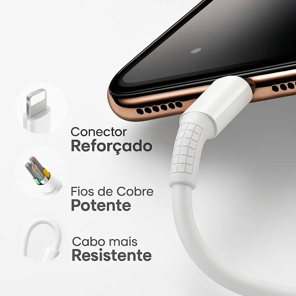 Cabo Carregador Turbo Tipo C Para iPhone 8 X Xr 11 12 13 14 Pro Max Cor Branco Dtimp — imagem 5