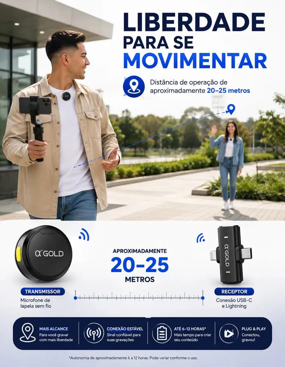 Microfone Lapela Duplo Anti Ruído Tipo C E Lightning iPhone — imagem 5