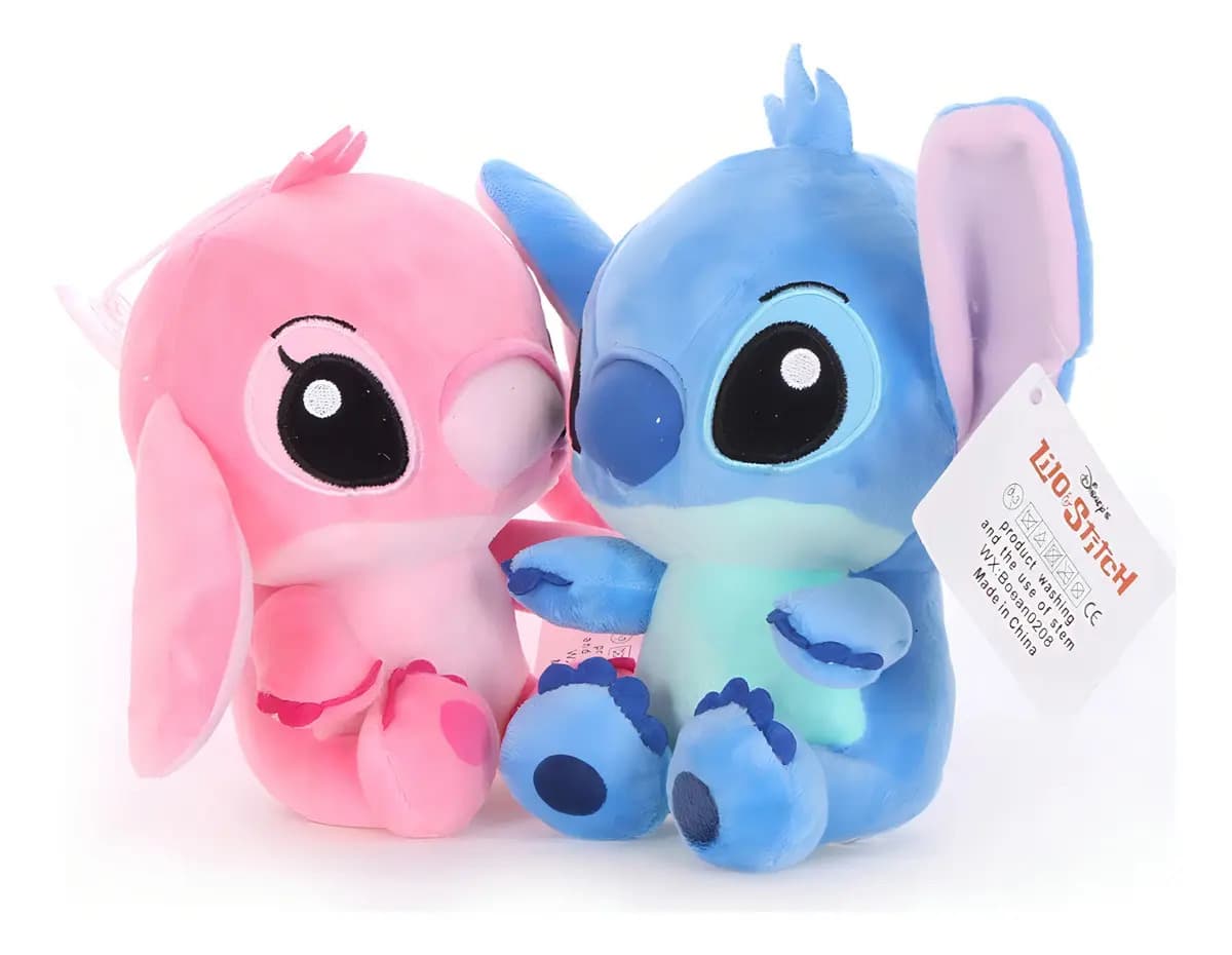 Pelúcia Fabrinkando Angel Namorada Stitch Azul 20cm Hipoalergênica — imagem 3