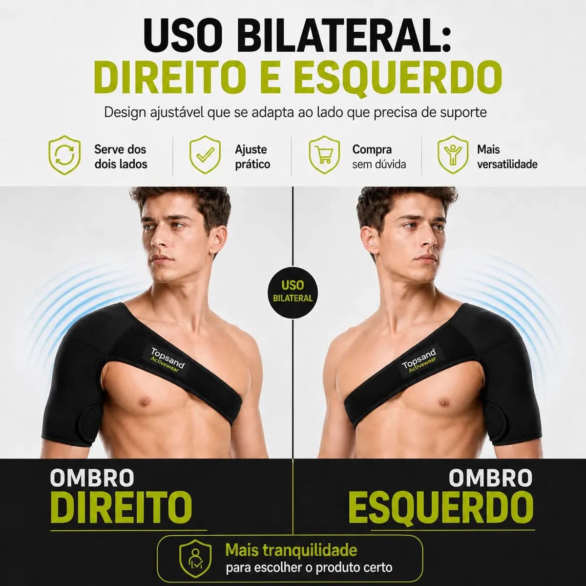 Ombreira Ortopédica Neoprene Suporte Ombro Ajustável Estabilizador Dor Tendinite Bursite Lesão Fisioterapia Reabilitação Esportes Musculação Academia Treino Dir — imagem 6