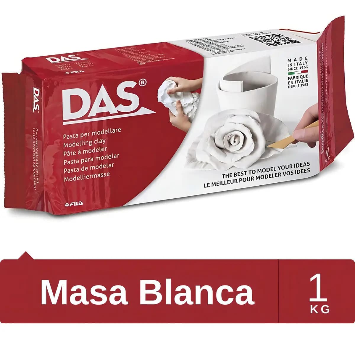 Massa De Modelar E Escultura De Cerâmica Fria Polar 1kg - Das White pasta — imagem 5