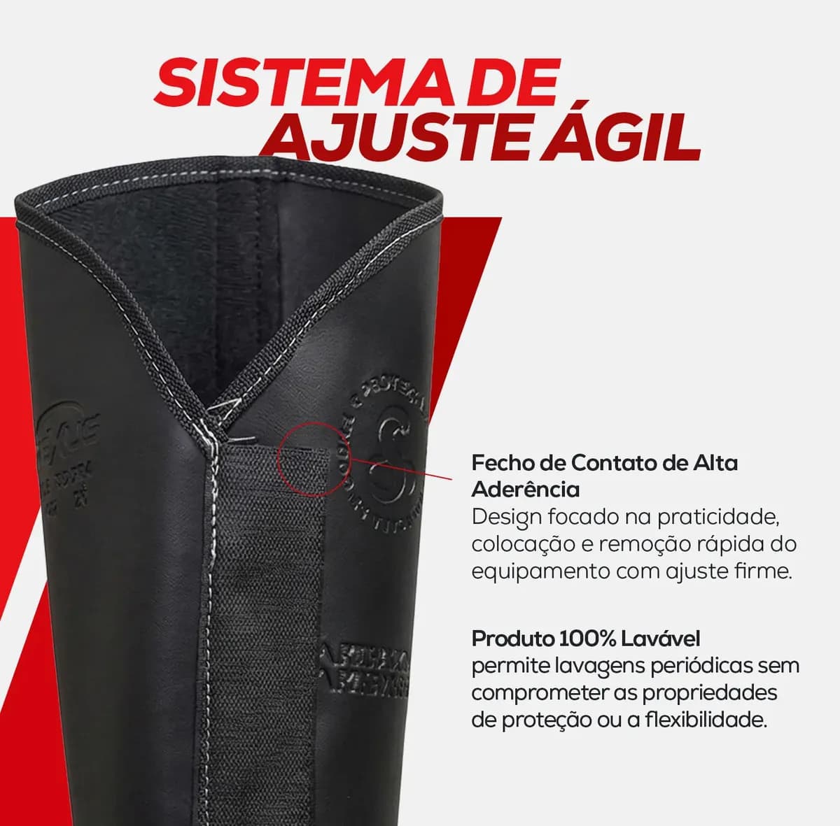 Perneira Segurança Nexus 37089 3 Talas cor preto — imagem 6