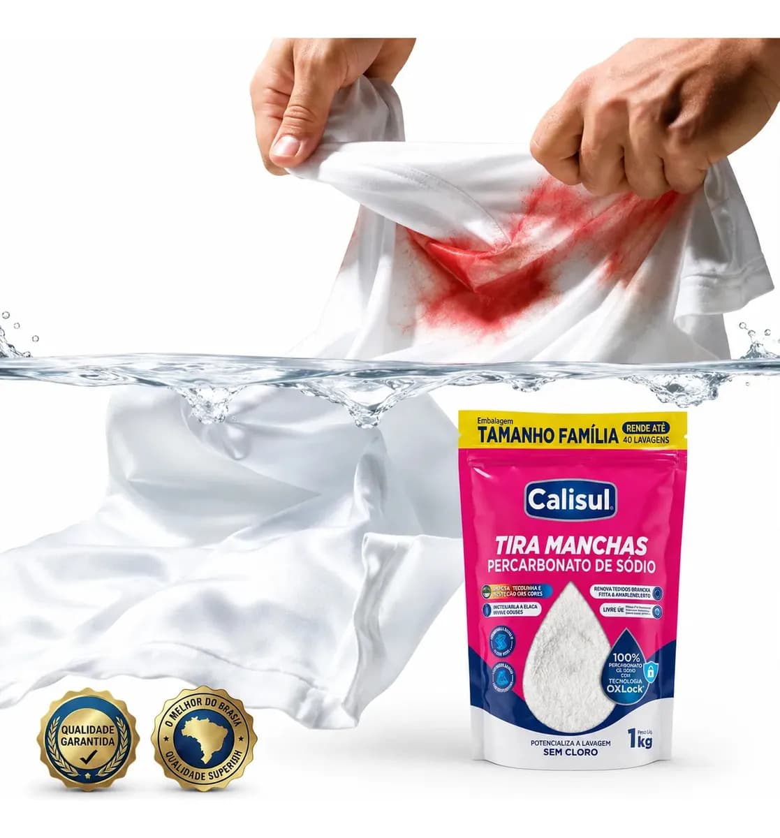 Percarbonato De Sódio 100% Tira Manchas Calisul - Roupas Brancas E Coloridas 1kg — imagem 6