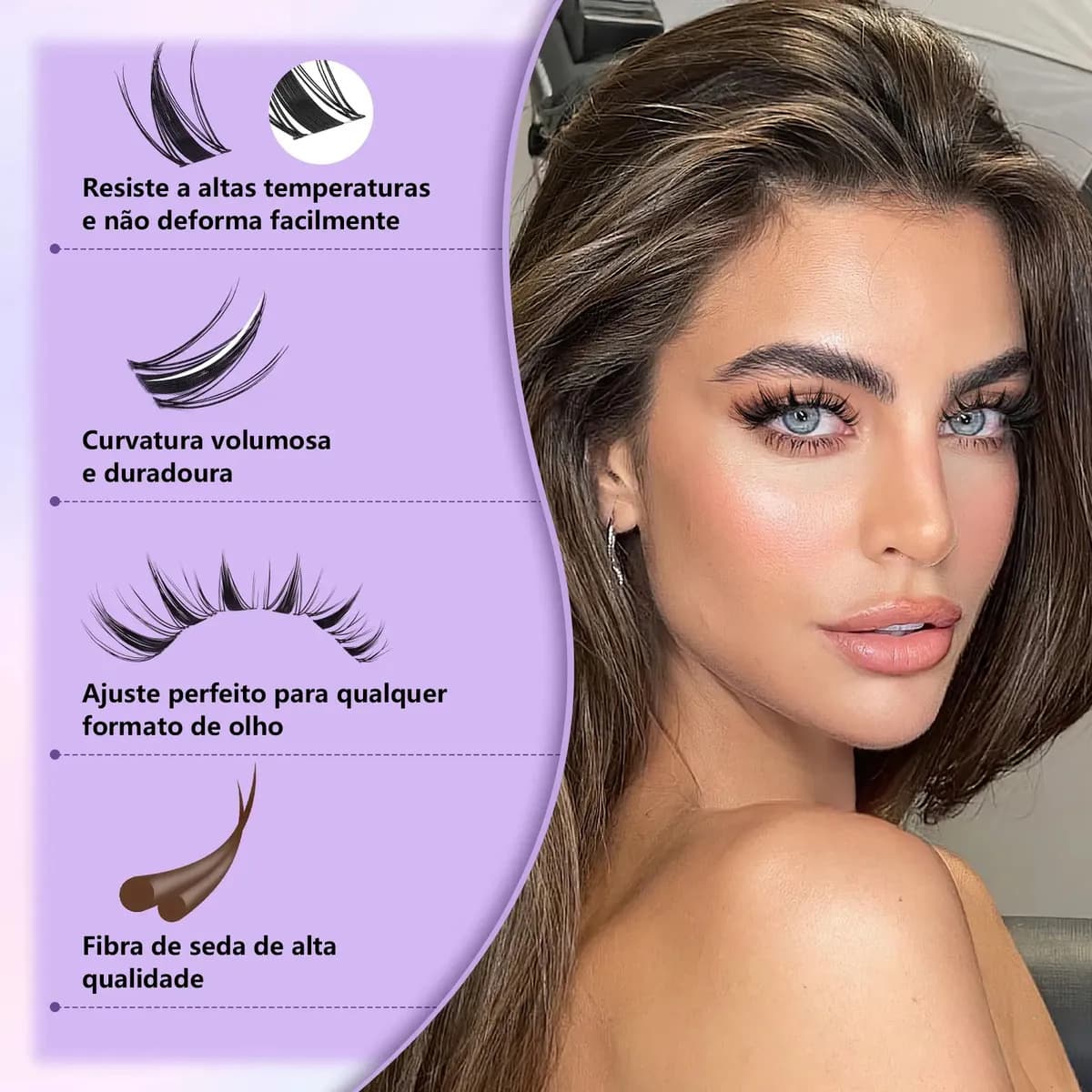 Kit Extensão de Cílios B&Qaugen Fairy de Mink Sintético Curvatura D para Iniciantes — imagem 6
