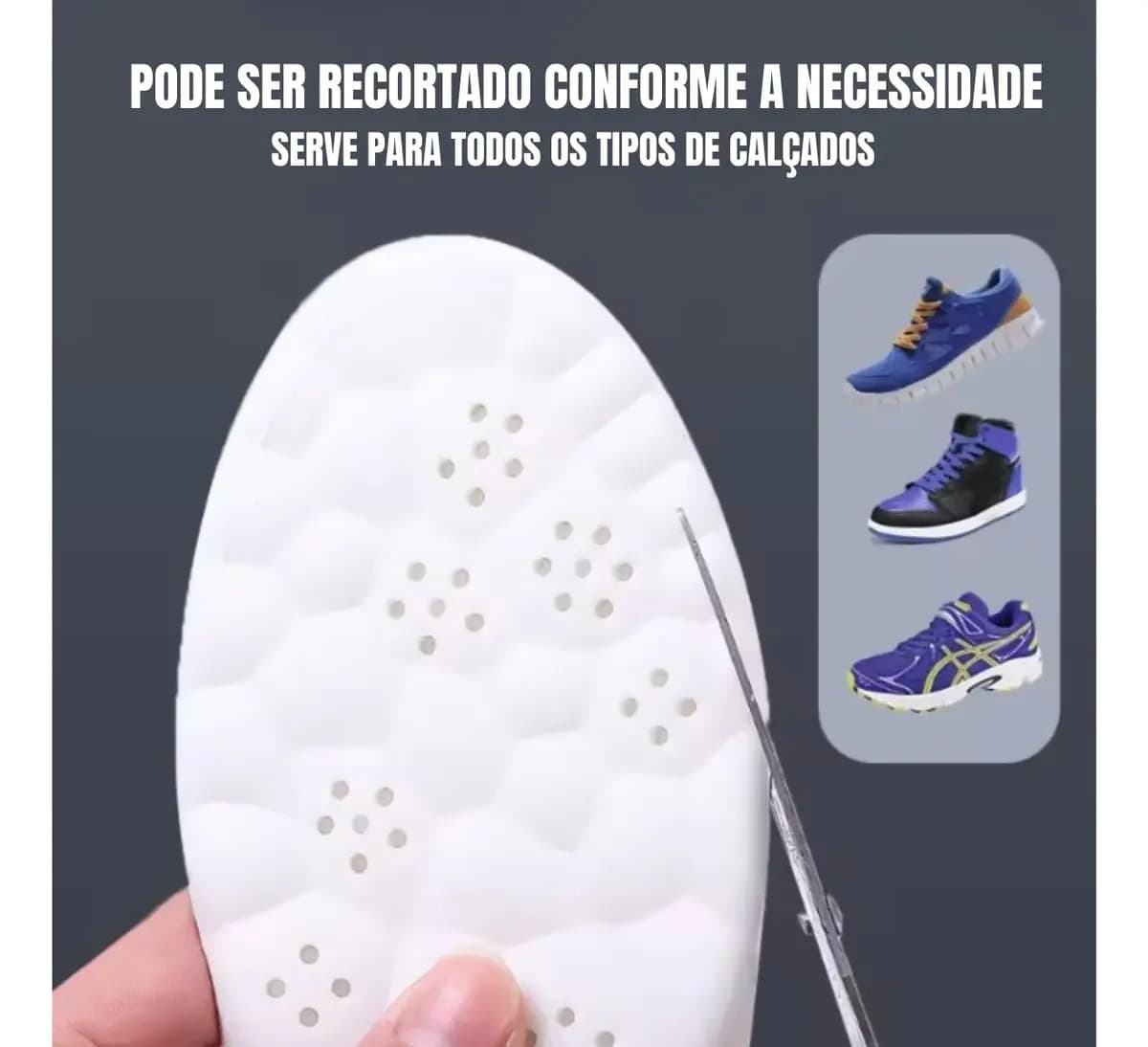 Palmilha Ortopédica em Gel para Fascite Plantar e Esporão, 1 Par, Tamanho 35-40 — imagem 3