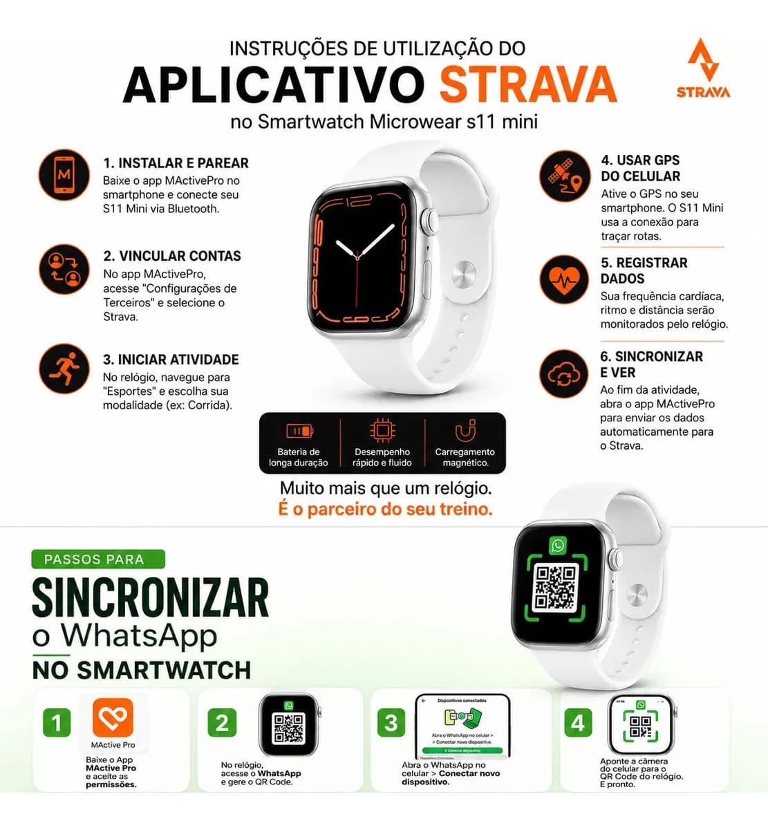 Relogio Microwear Smartwatch S11 Mini Series 11 42mm Whatsapp Gps Nfc Modo Esporte Fitness inteligente Prateado Branco — imagem 3