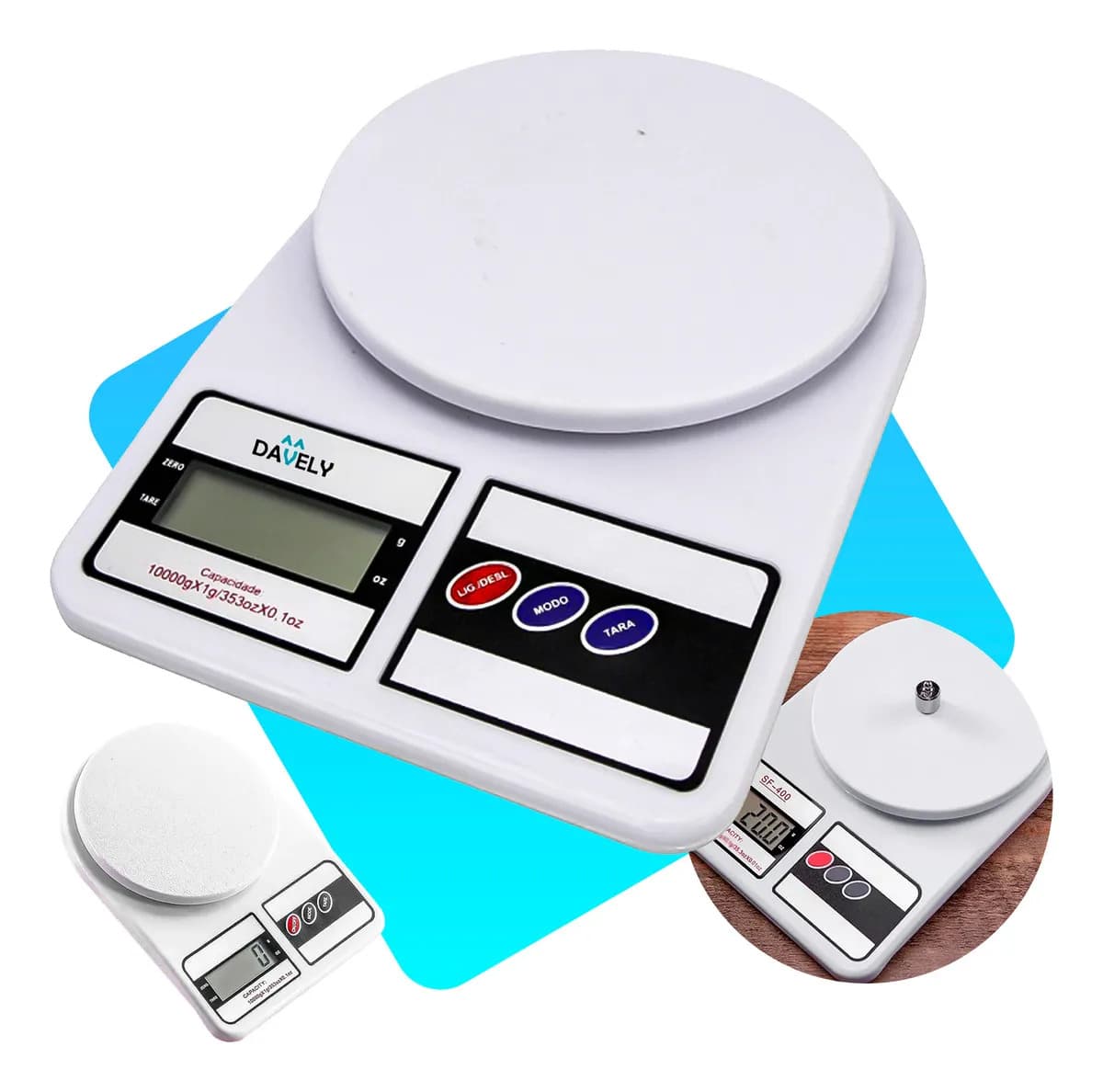 Balança Digital De Precisão Davely Cook Cozinha Para Uso Domestico E Profissional Fitness Ideal Para Dietas Treinos Alimentos Confeitaria Nutrição Capacidade Má — imagem 6