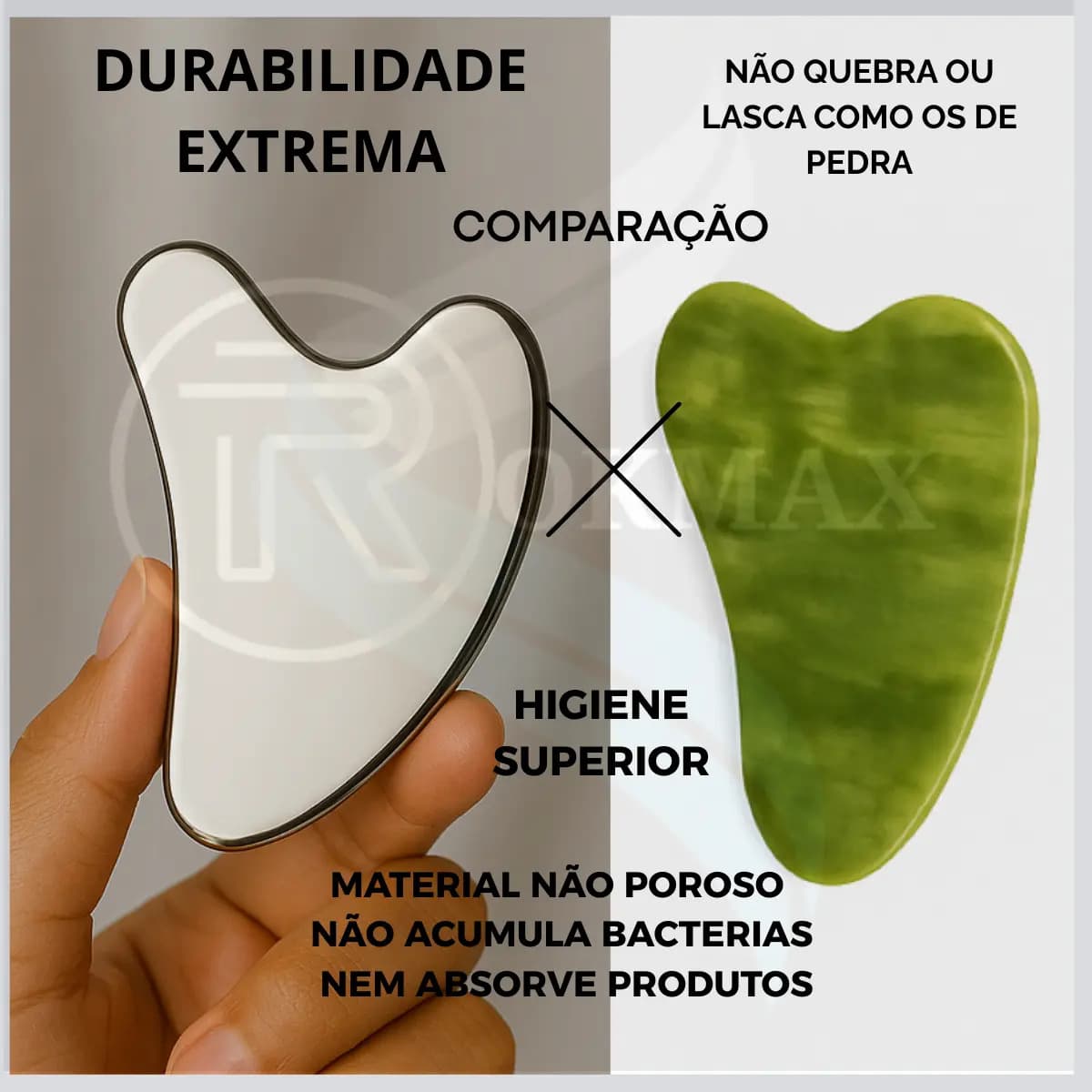 Guasha Placa De Massagem, Raspagem De Aço Inox drenagem linfática skincare raspagem anti-idade fisio — imagem 3