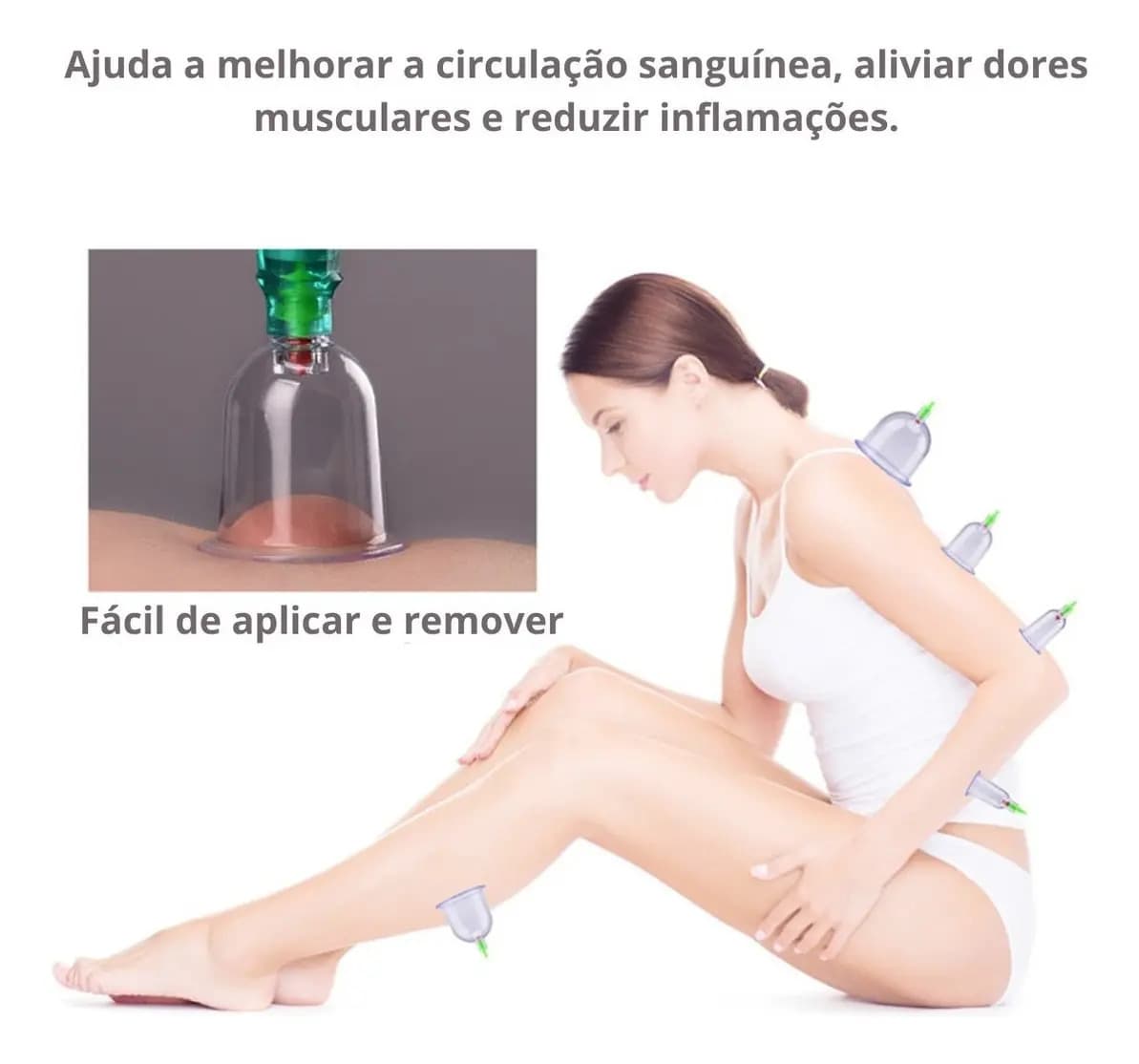 Kit Ventosas Com Bomba Ventosa Terapia Massoterapia Massagem — imagem 6