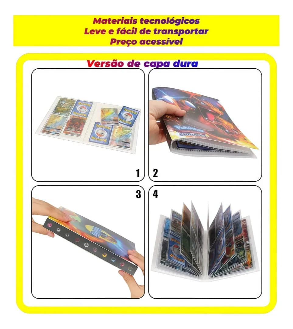 Álbum Pokémon 240 Cartas PVC Impermeável Ideal Para Crianças Tcg E Presentes — imagem 3
