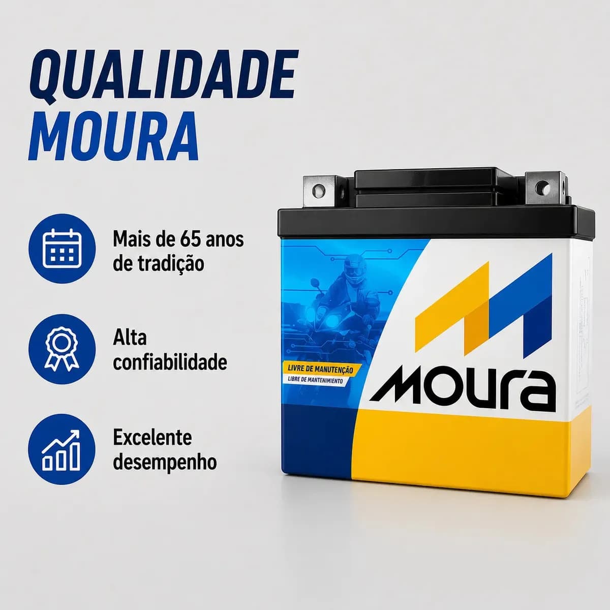 Bateria Moura MA5-D 5 Ah 12V Selada para Honda, Yamaha e Mais — imagem 5