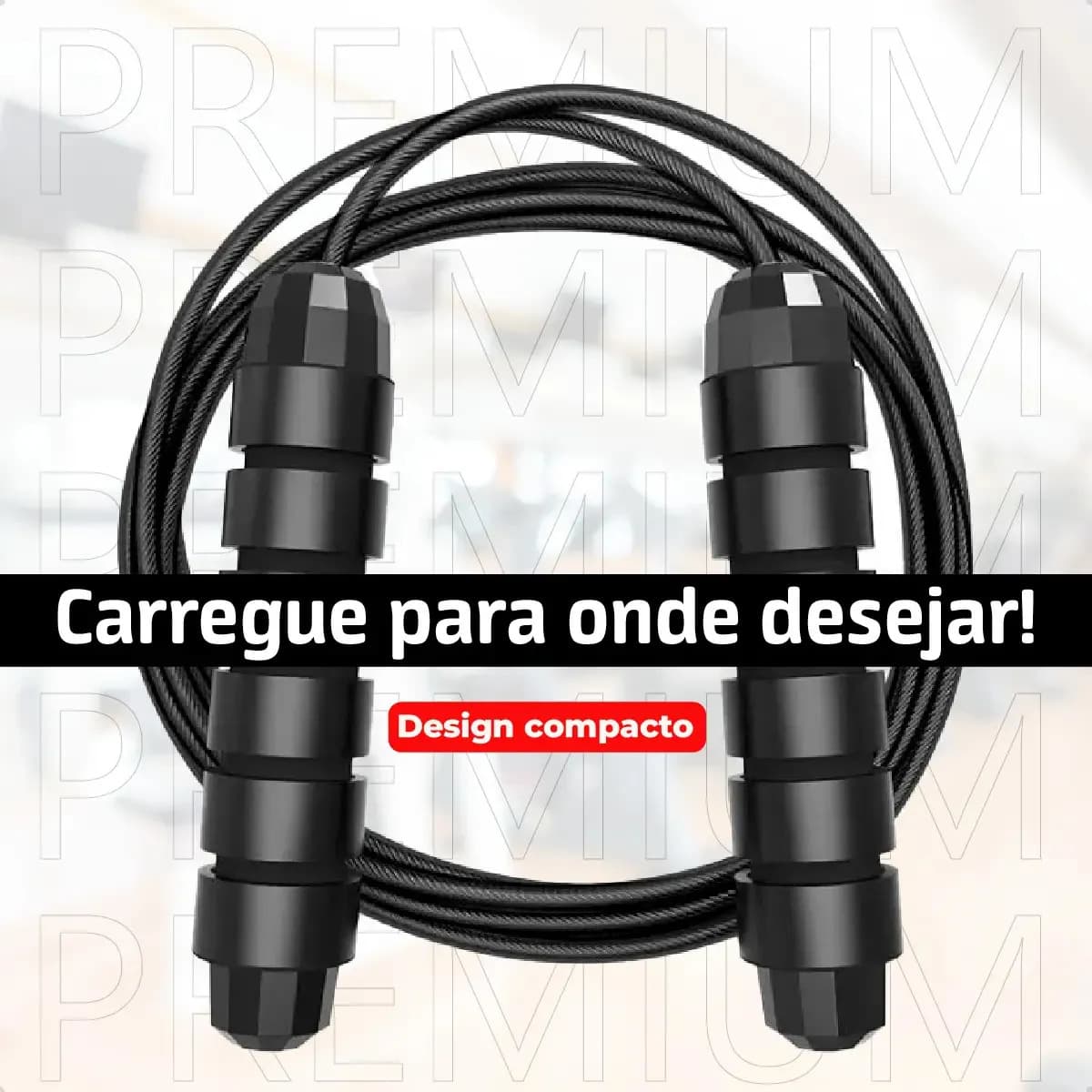 Corda De Pular Cross Speed Rope Rolamento Profissional Fit Homeroarte — imagem 4