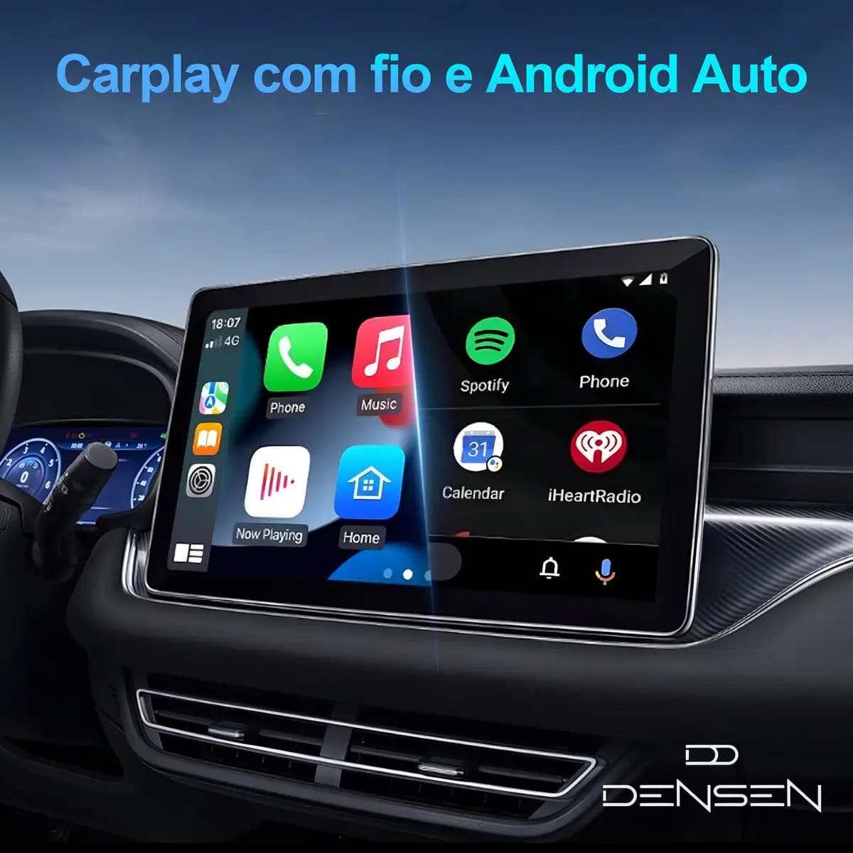 D Densen Carplay Adaptador Sem Fio Car Play Android Auto 2 Em 1 Usb Car Play Wireless Automático — imagem 5