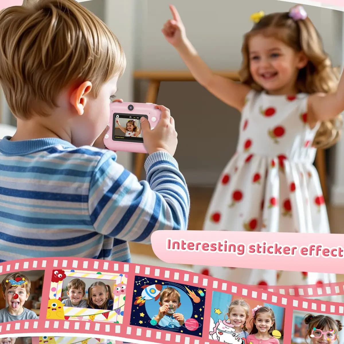 Câmera Instantânea Digital Infantil Inova Cases Para Imprimir Fotos e Gravar Vídeos Azul — imagem 4