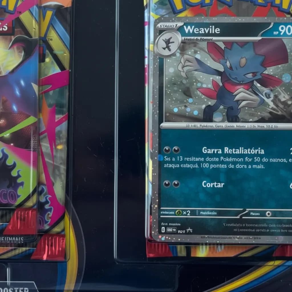 Blister Quádruplo Pokémon Fogo Fantasmagórico Me02 Weavile ou Sneasel — imagem 3