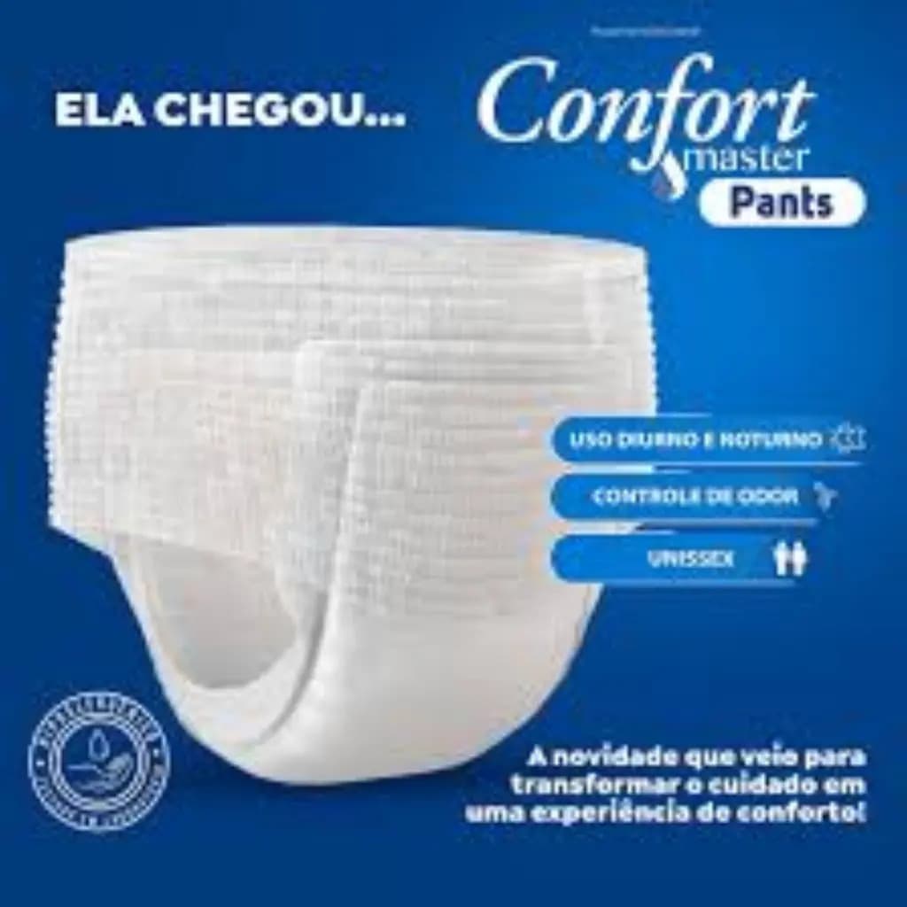 Fralda Geriátrica Adulto Confort Master Pants | Tamanho P/M | 32 Unidades — imagem 2