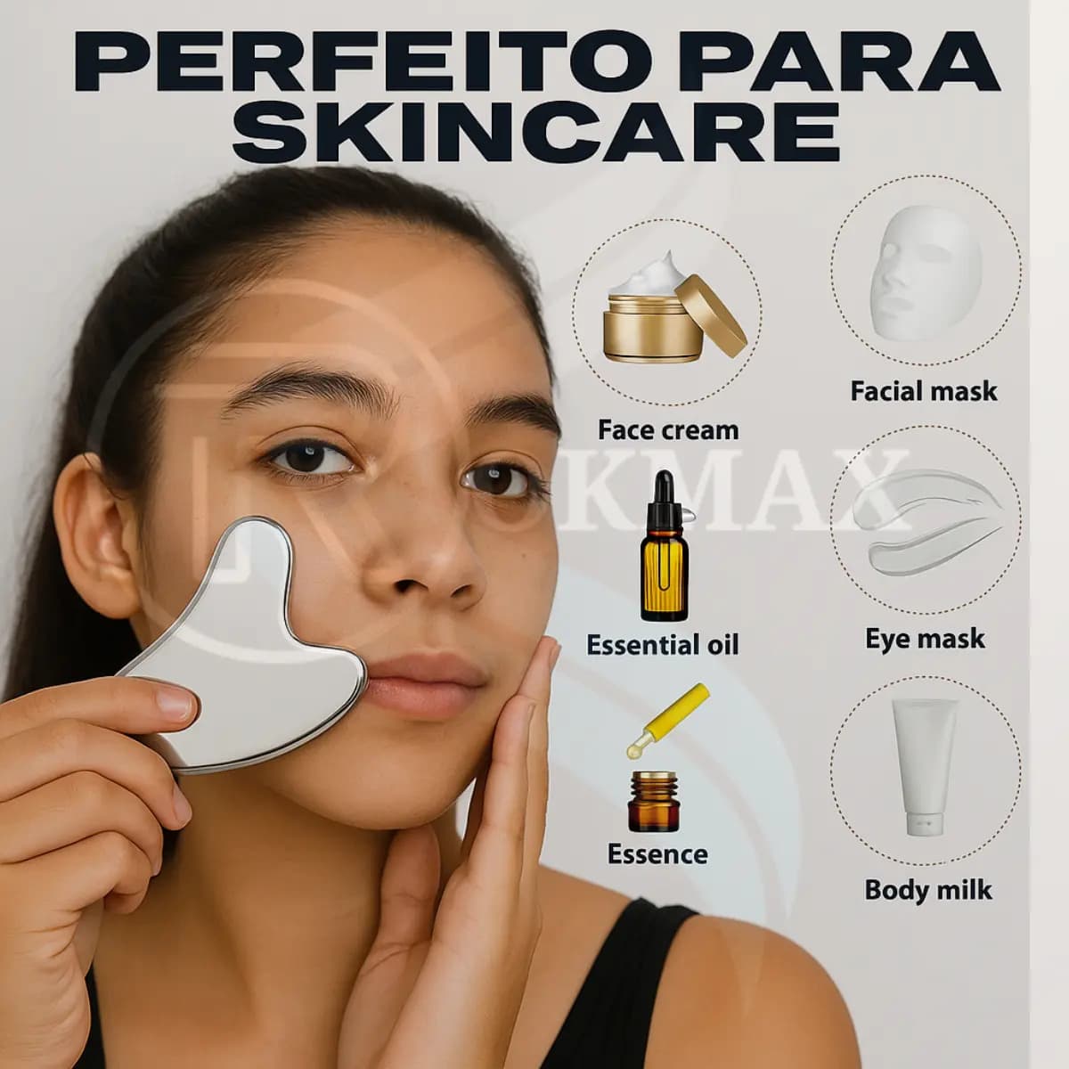 Guasha Placa De Massagem, Raspagem De Aço Inox drenagem linfática skincare raspagem anti-idade fisio — imagem 6