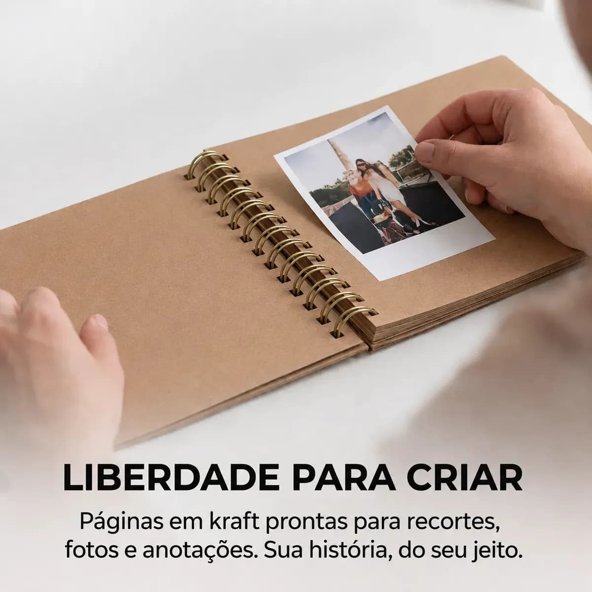 Álbum Scrapbook Namorados Dourado Capa Dura 15x21cm 50 Pág Marrom-claro Nós — imagem 2