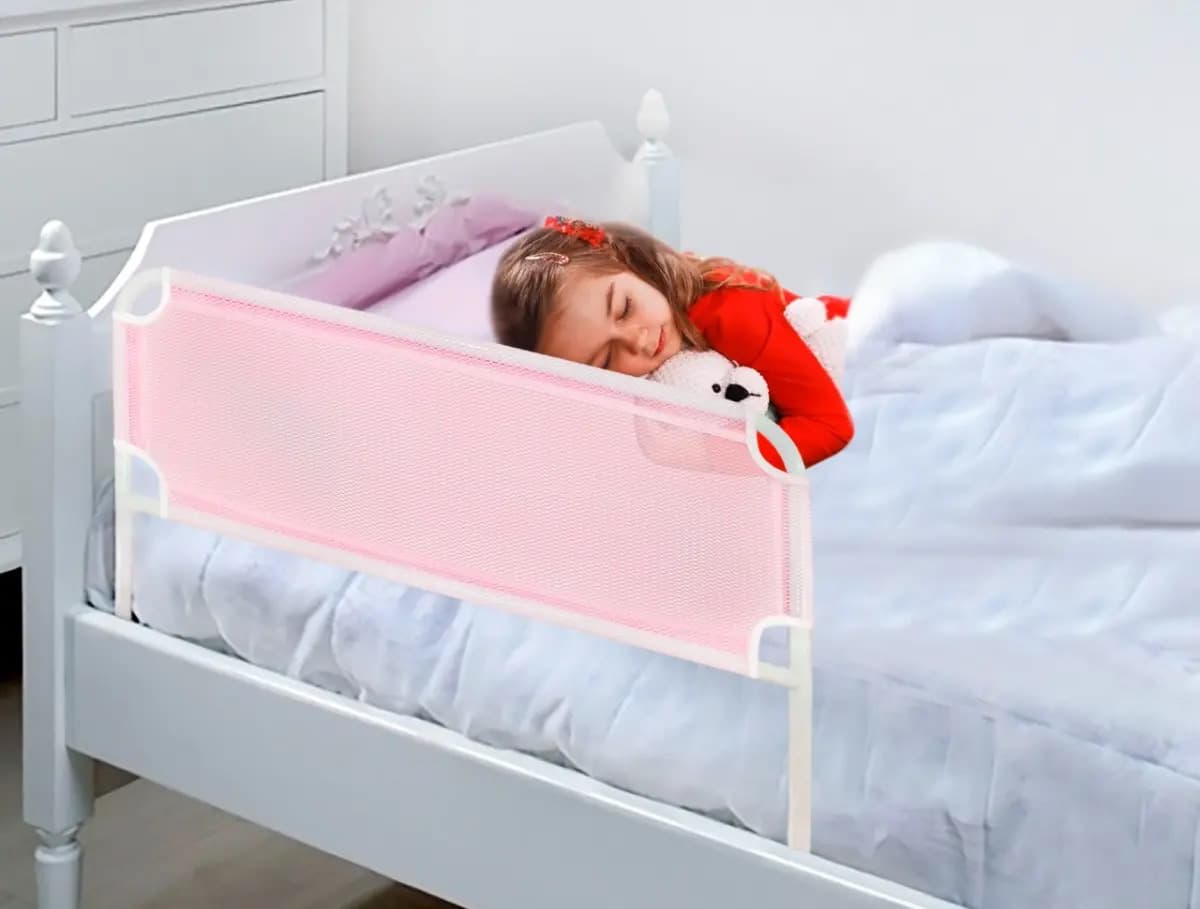 Grade De Proteção Para Cama - Bebês E Idosos - Cor Rosa — imagem 2