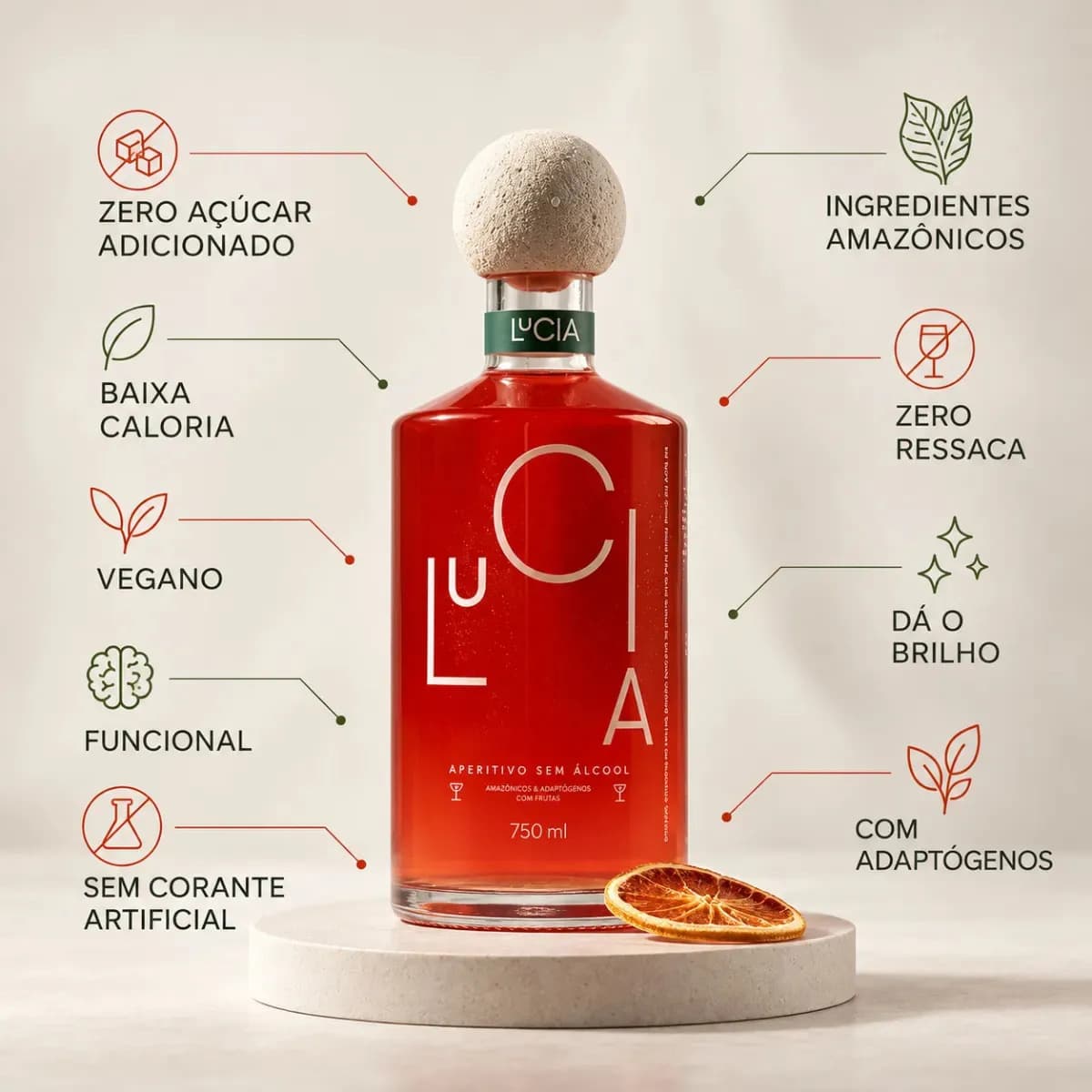 Drink Lucia 750 ml Unidade - Aparetivio não Alcoólico. — imagem 4