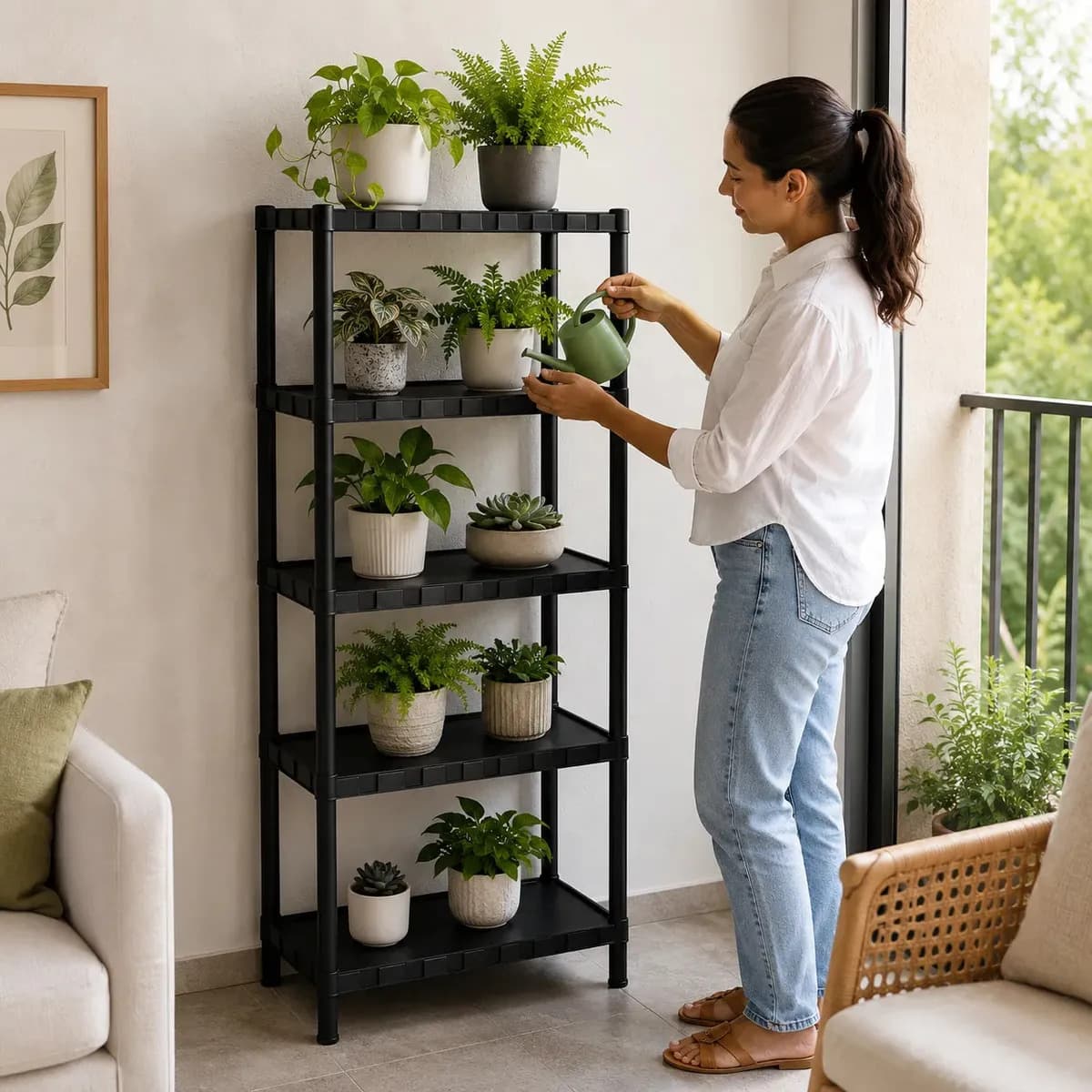 Estante Plastica Modular 5 Prateleiras Multiuso Organizadora Preta - Marianopole — imagem 6