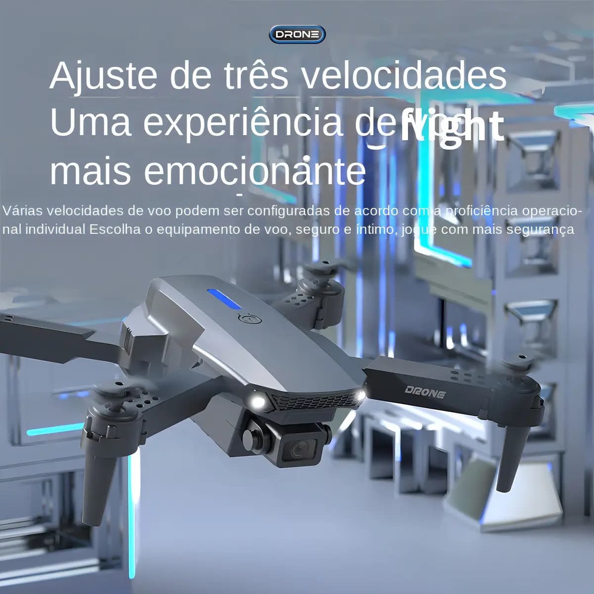 Mini Drone LSRC LS-E88 com Câmera HD Preto Dobrável 2 Baterias FPV Wi-Fi — imagem 4