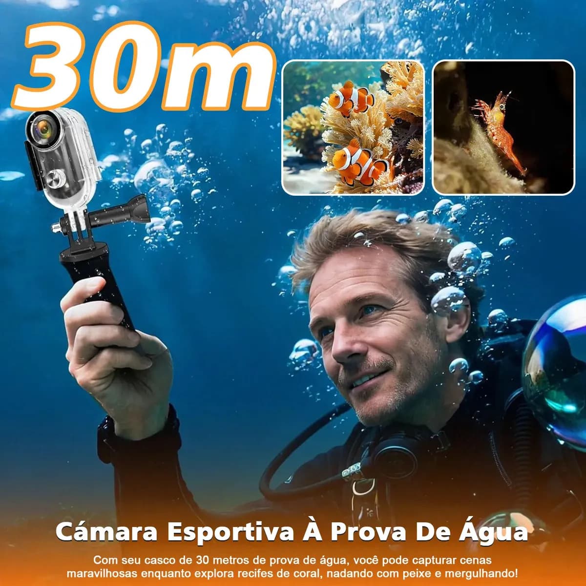 Câmera Hd 1080P Filmadora Vlog camara Para Moto Com Wifi 120° Grande Angularcom Para Ciclismo Ao Ar Livre,mergulho, Caminhadas Filmadoras De Bolso — imagem 2