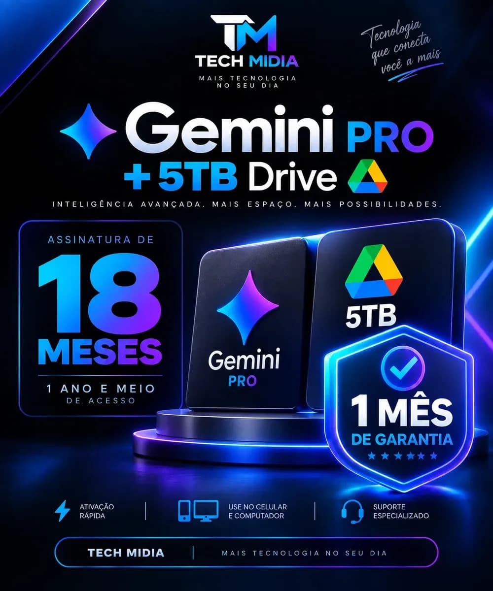 Gemini Pro Argon + 5tb Google Drive 18 Meses - 1 Mês De Garantia