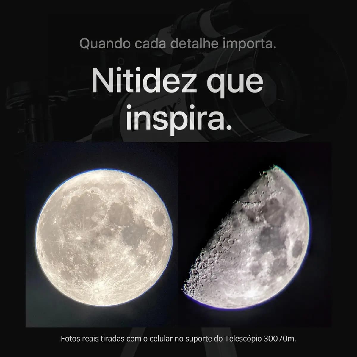 Telescópio Refrator F30070m 70mm Apertura 300mm Tripé Profissional Para Céu Noturno Lua Planetas Nebulosas Ideal Iniciantes Astronomia Óptica Multiplada Observa — imagem 4