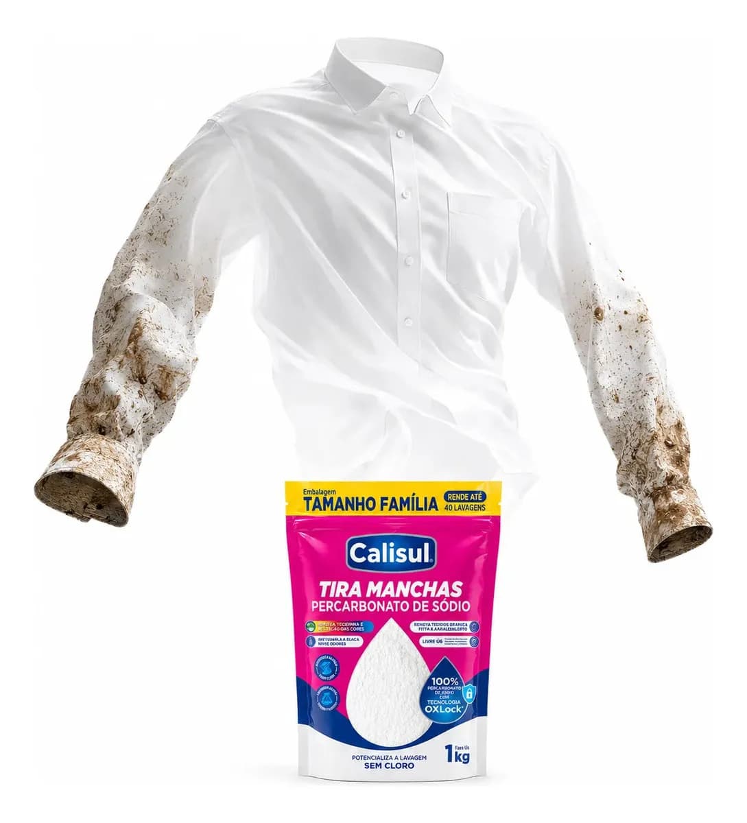 Percarbonato De Sódio 100% Tira Manchas Calisul - Roupas Brancas E Coloridas 1kg — imagem 5