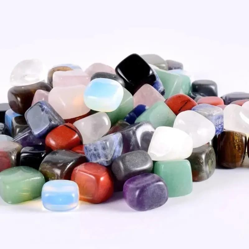 Pedra Rolada Sortida Mista Natural 1kg Artesanato Sortida Verde, Rosa, Azul, Roxo, Preto, Marrom, Amarelo, Lilas — imagem 2