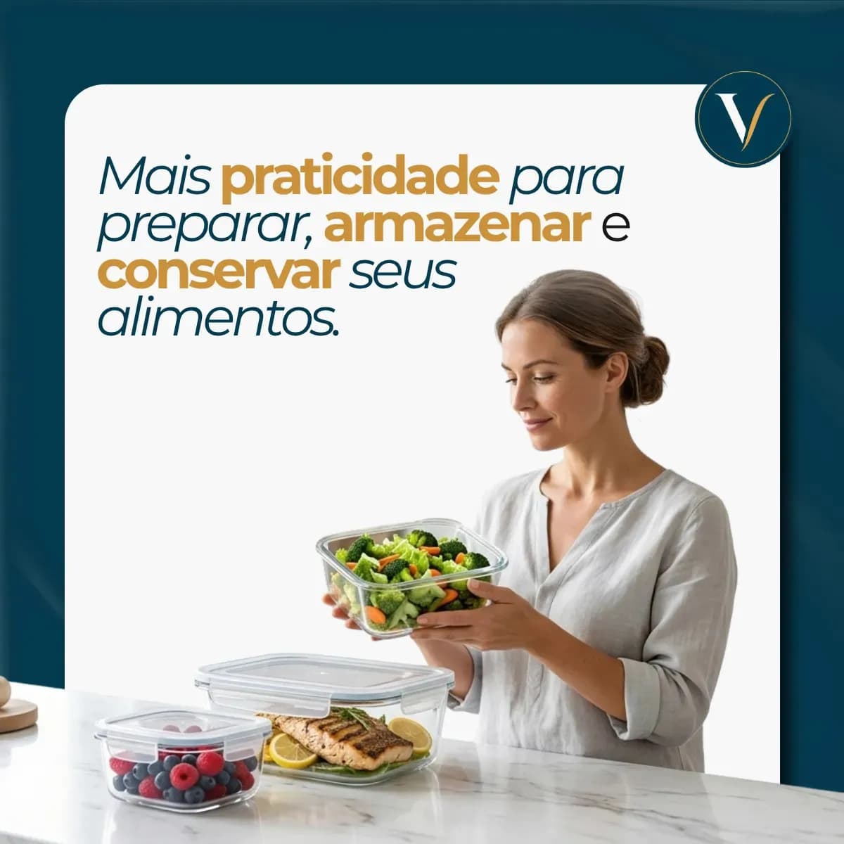 Kit 10 Pote De Vidro Marmita Hermético 640ml Freezer Fitness Vitrex — imagem 6