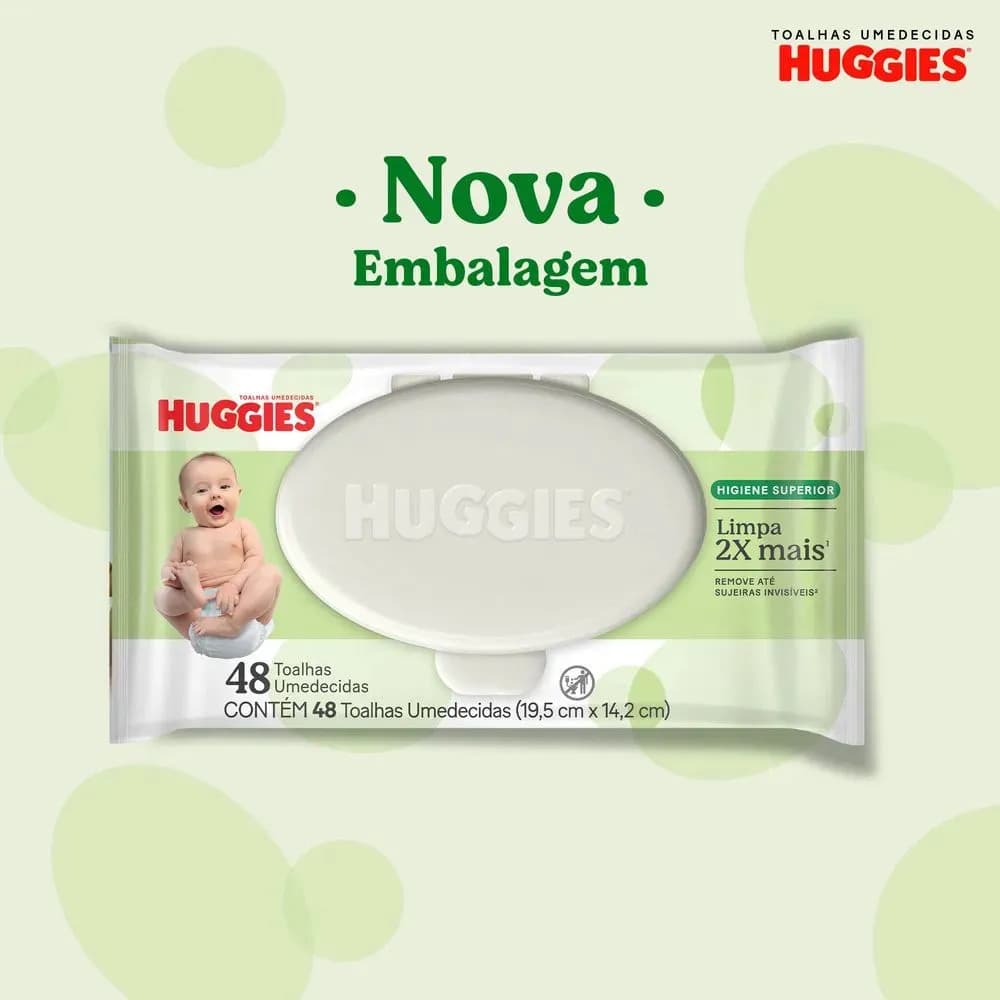 Huggies Lenços Umedecidos Higiene Superior Limpam 2x Mais 48 Un — imagem 2