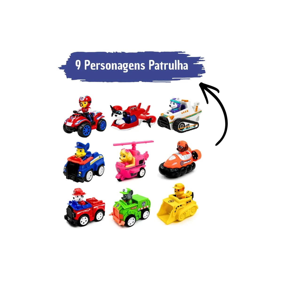 Kit 9 Carrinhos Patrulha Canina Fricção 9 Personagens Brinquedo Infantil Coleção Chase Marshall Skye Ryder Rubble Rocky Zuma Everest Robo Dog – Matheus Cardoso  — imagem 2