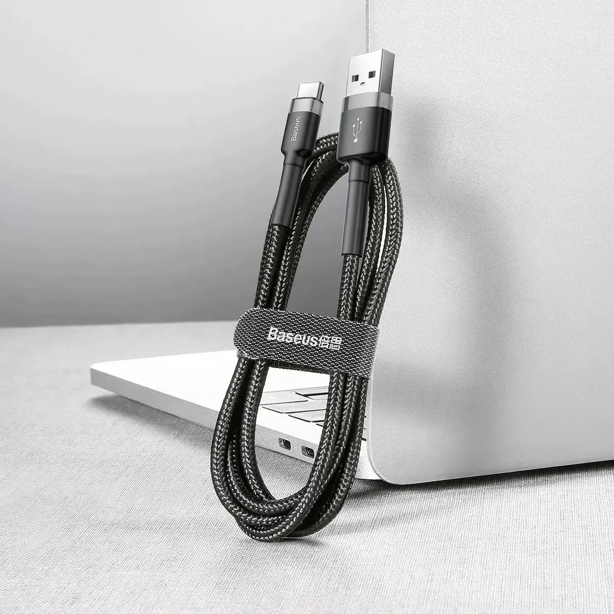 Cabo Rápido Usb Para Tipo- C Baseus Cafule Nylon 3a 1 Metro Cor Preto — imagem 5