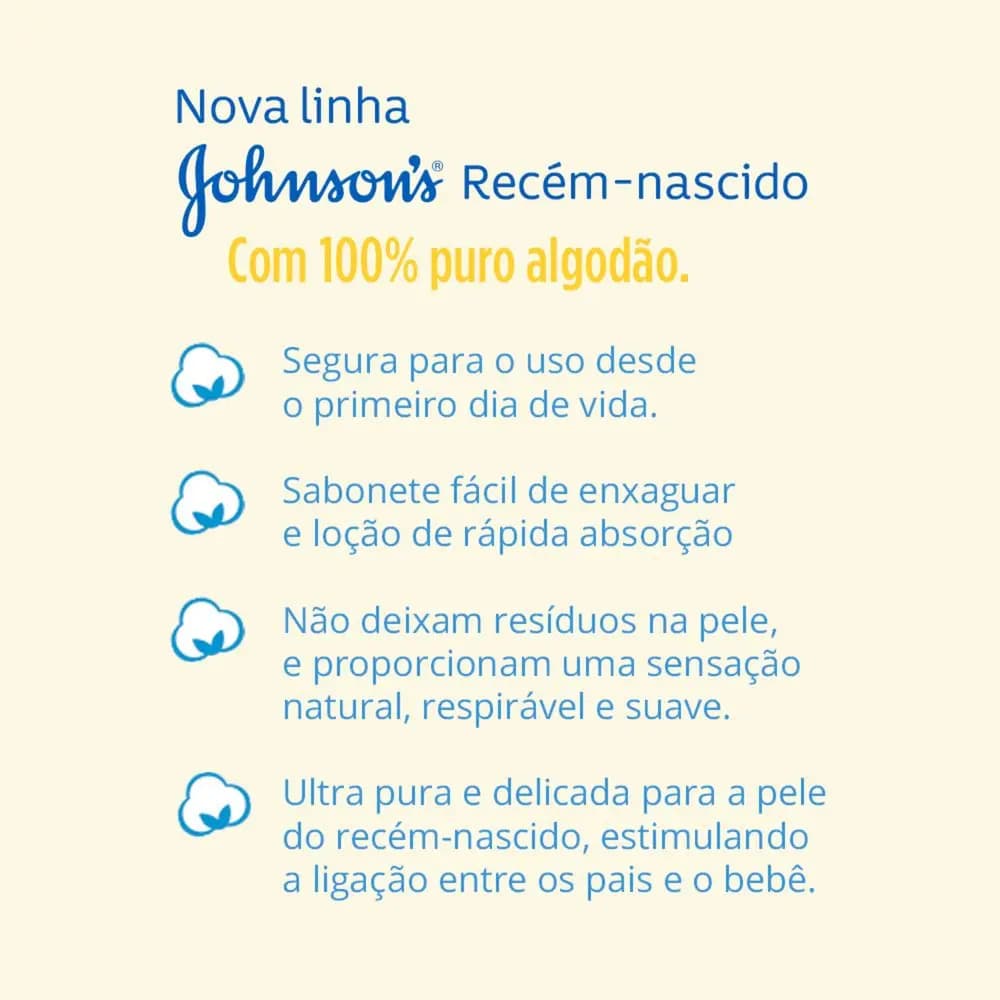 Sabonete Líquido Johnson's Baby Recém Nascido, 200ml — imagem 3