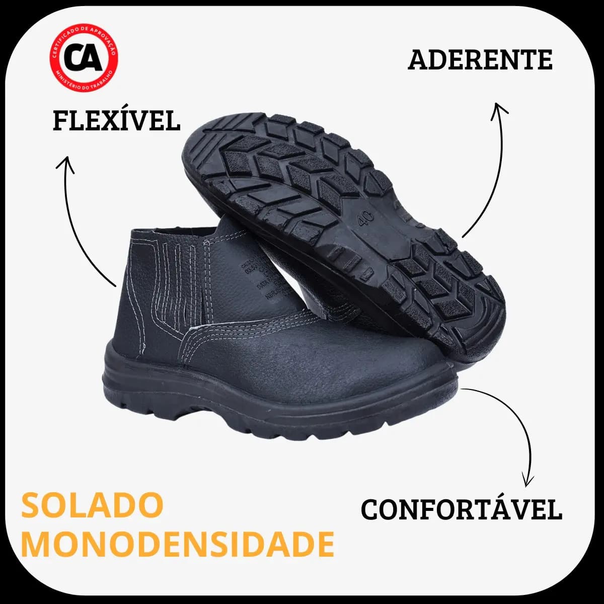 Bota Para Trabalho Segurança Vulcaflex Adultos Masculino Liso — imagem 6