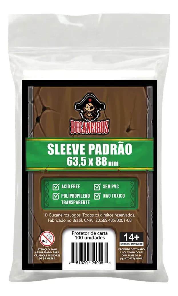 Sleeves Saquinhos De Proteção Pokémon Magic Padrão 63,5x88mm 100un Bucaneiros