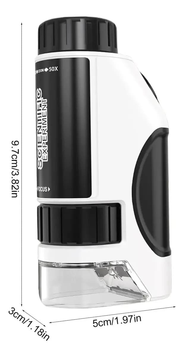 Microscópio De Bolso Para Crianças Com Luz Led 60 X 300 X Cor Preto — imagem 5