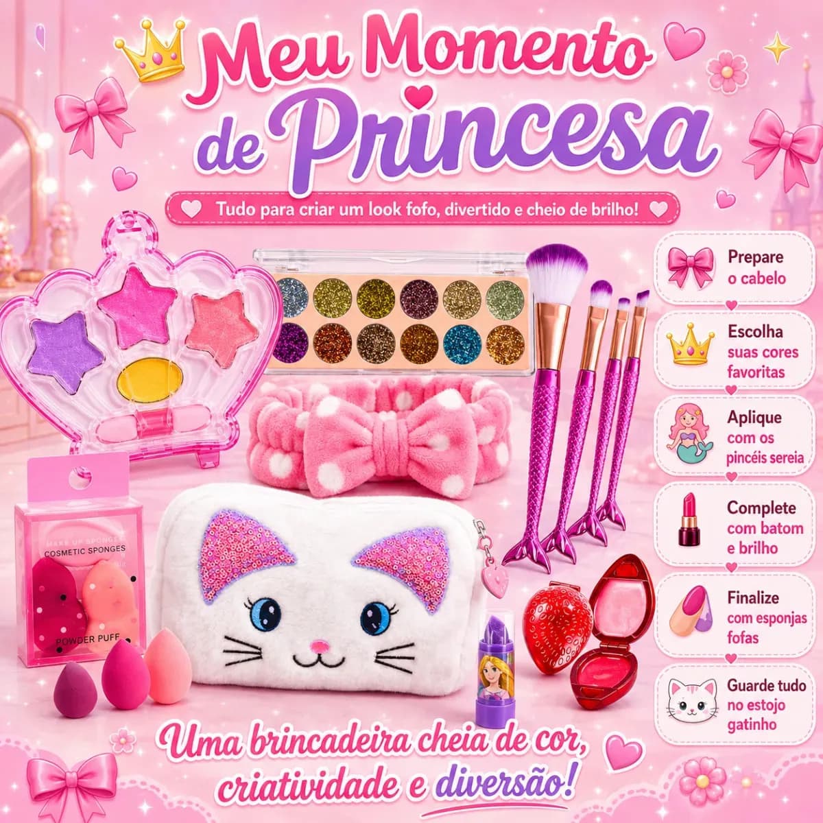 Conjunto De Maquiagem E Skin Care Infantil Blogueirinha — imagem 2