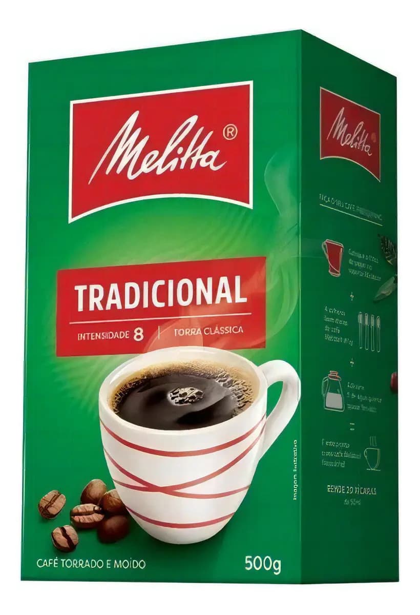 Café Melitta Torrado Moído Tradicional Intenso Vácuo 500g