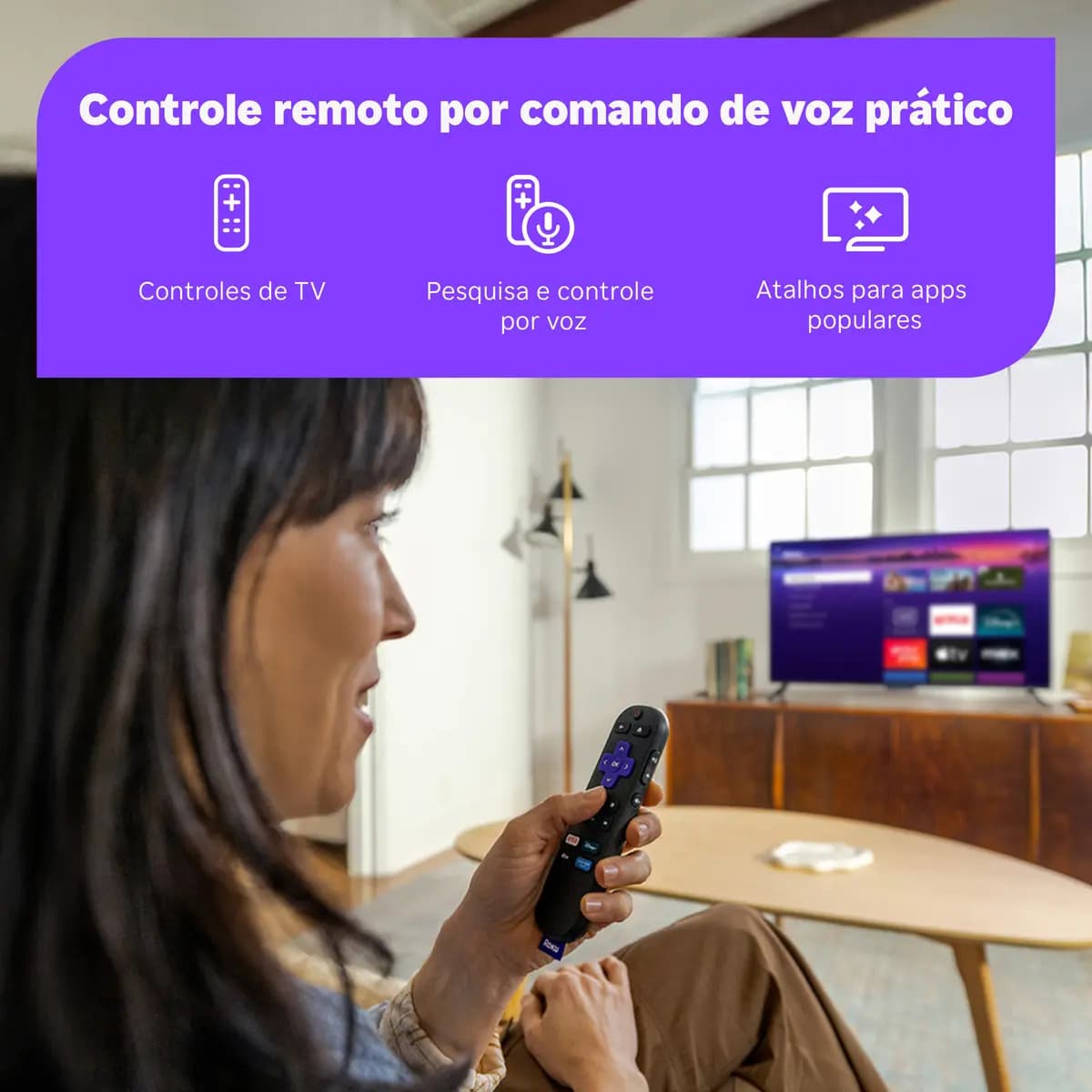 Roku Streaming Stick 2025 Para Tv Hd/fhd Controle Por Voz Preto De Voz 3ª geração 3840BR — imagem 6