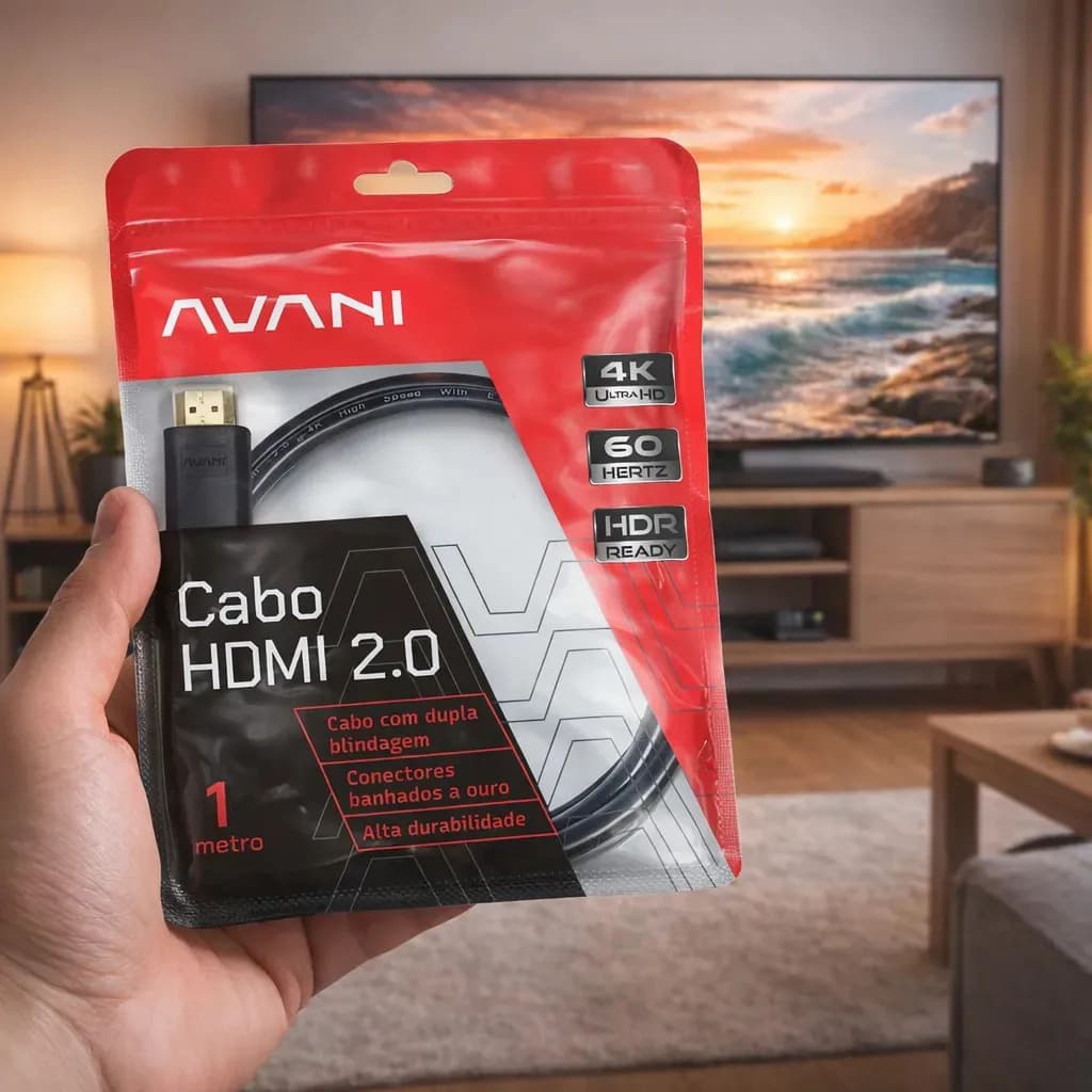 Cabo HDMI 1m Reforçado Dupla Blindagem Alta Durabilidade Versão 2.0 4K Ultra HD HDR ARC CEC Ethernet Conector Banhado a Ouro 1 metro — imagem 5