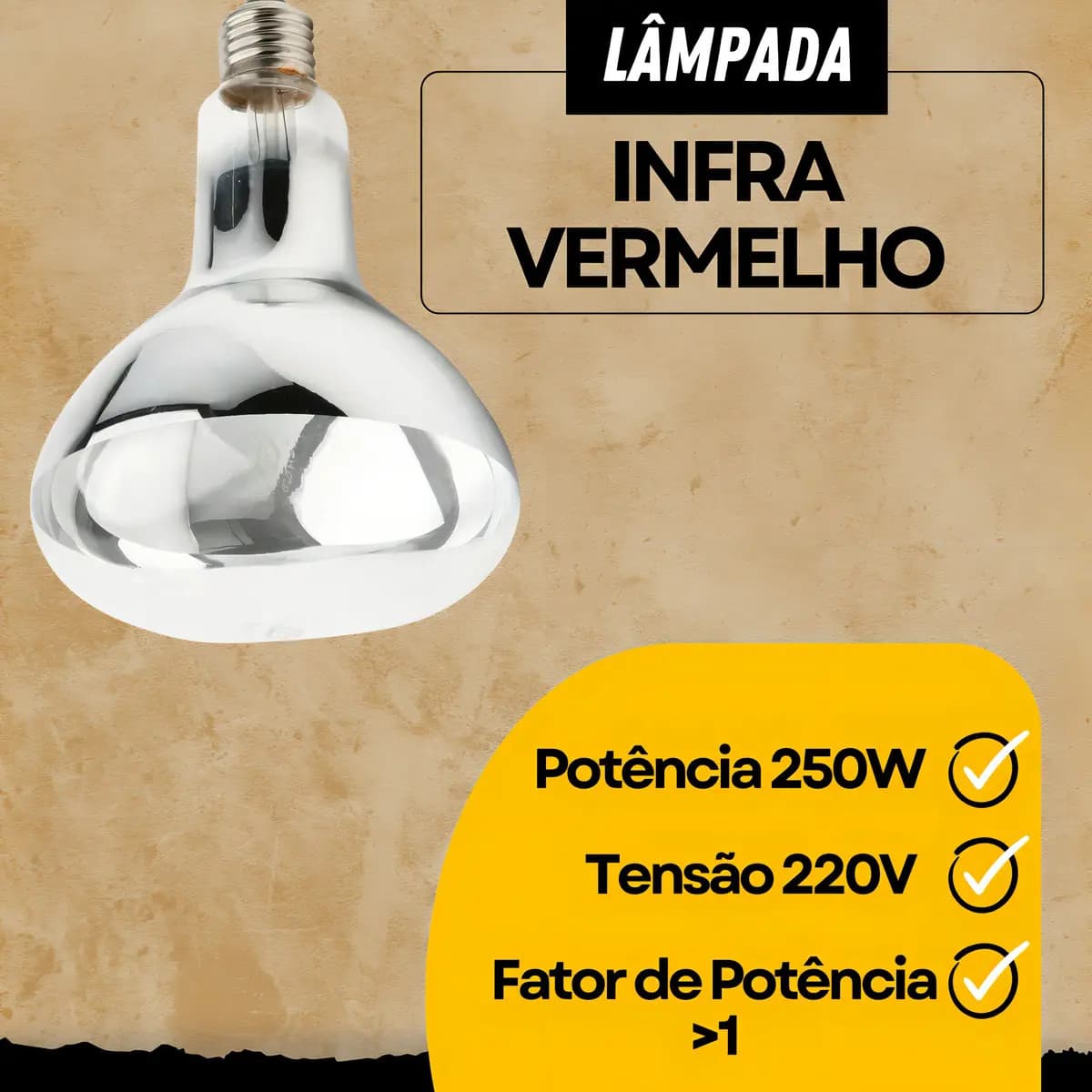 Empalux Secagem Incandescente 250w E27 Cor Da Luz Amarela — imagem 4