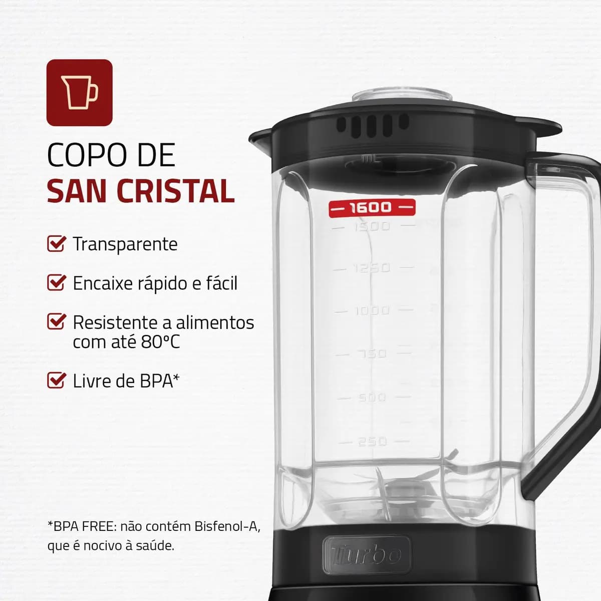Liquidificador Pratic Turbo, Mondial, 550W - L-98-B — imagem 3
