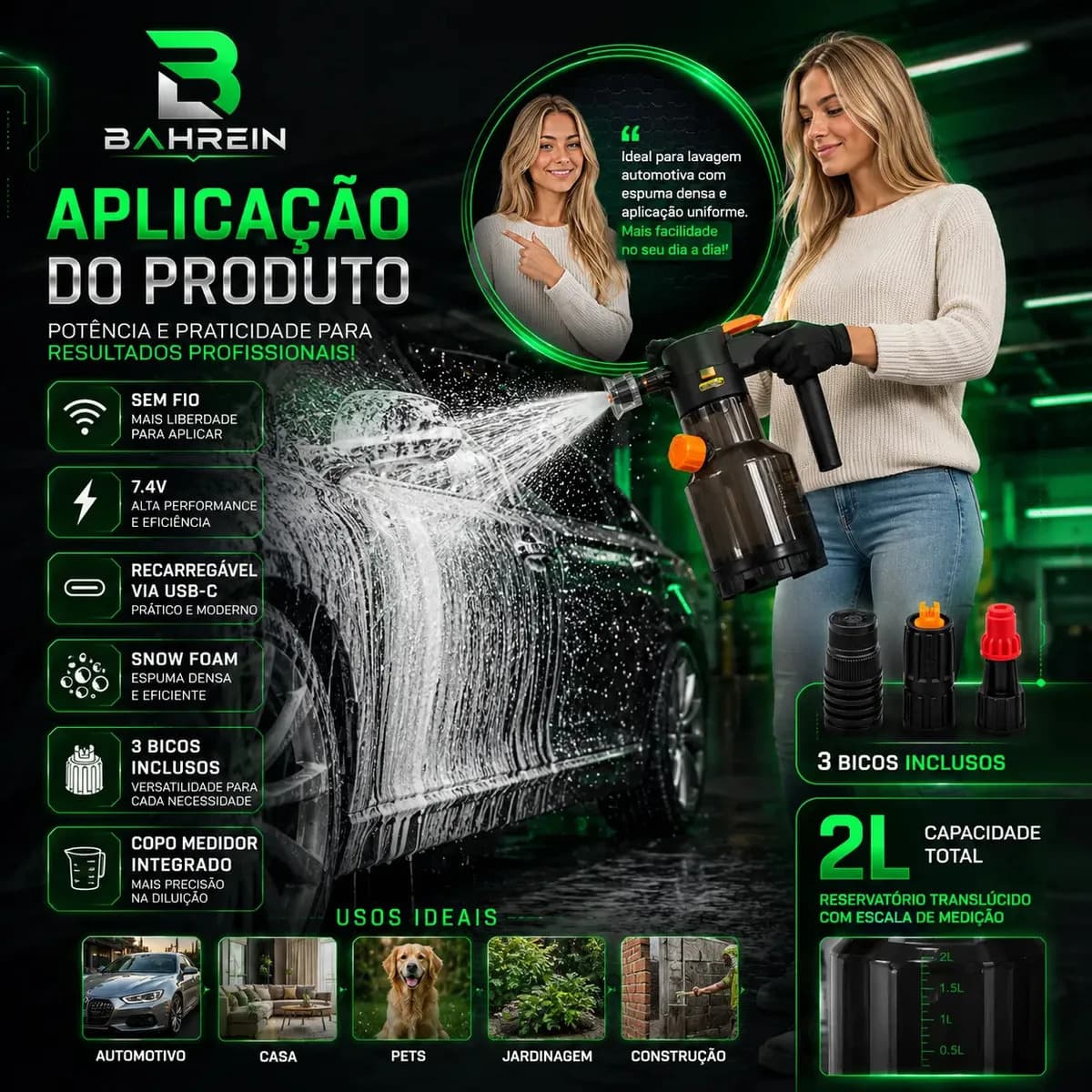 Pulverizador Elétrico Snow Foam Profissional p/ Limpeza Automotiva e Casa — imagem 3