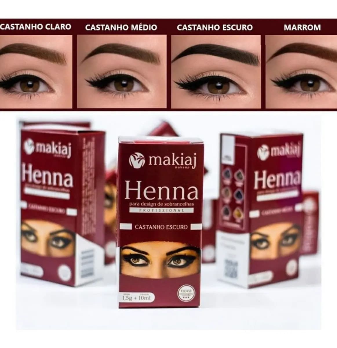 Henna para Sobrancelhas Makiaj Castanho Claro com Pá Medidora — imagem 6
